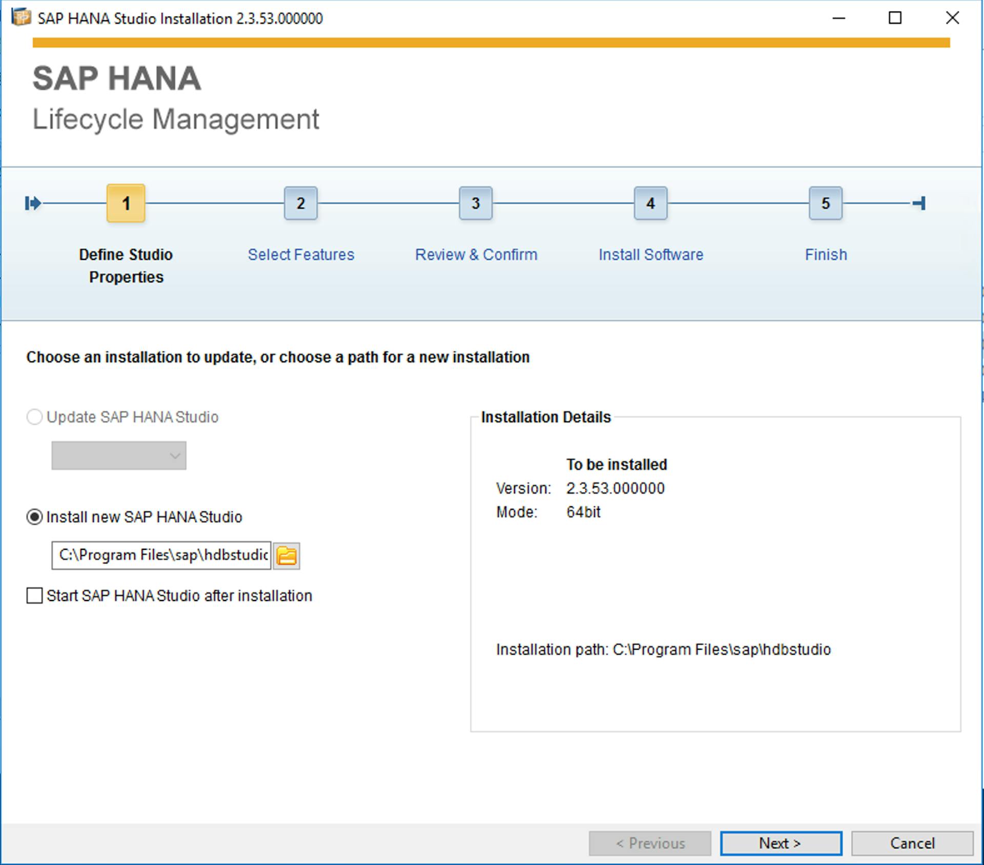 SAP HANA Studio Install - 1