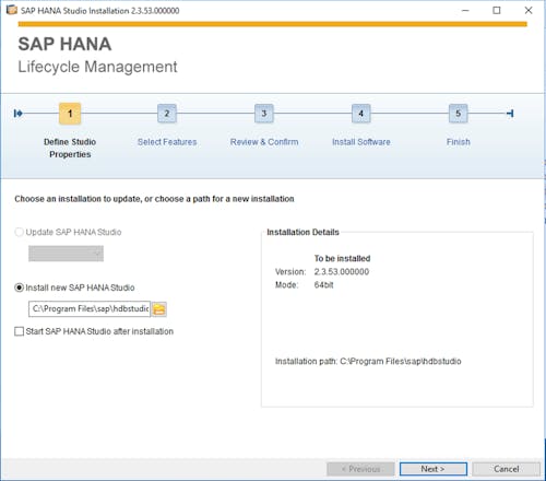 SAP HANA Studio Install - 1